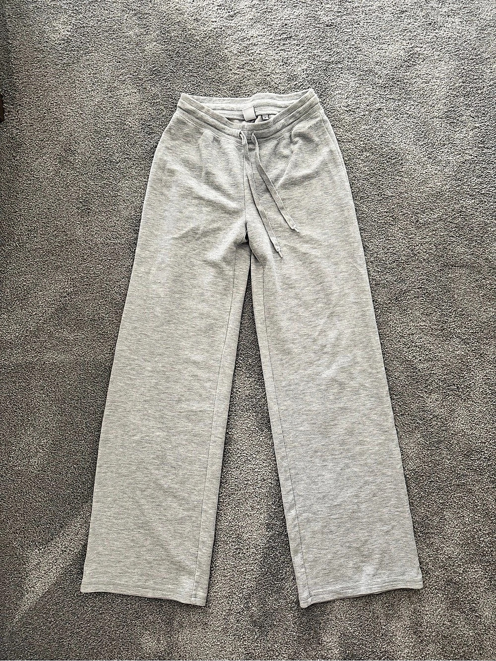 TNA Waffle Wide-Leg Pant Wide Leg Pants in Gray Size Small